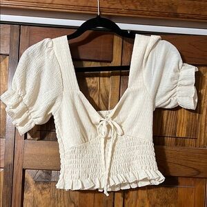 Cream Puff Sleeve Women's Top